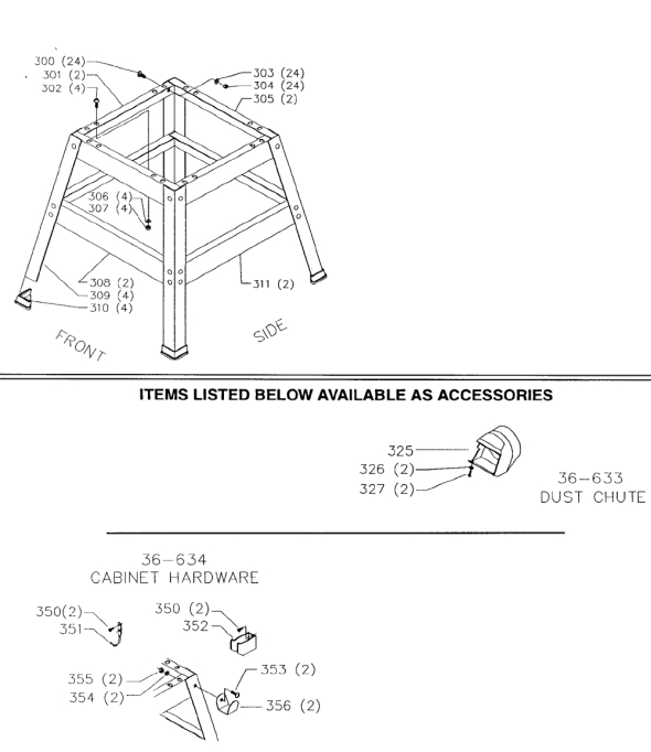 Delta 36-635 Diagram and Parts List for 36-635  Delta Saw