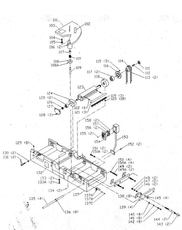 Delta 37-361 Type-1 Diagram and Parts List for 37-361 Type-1 Delta Planer Jointer