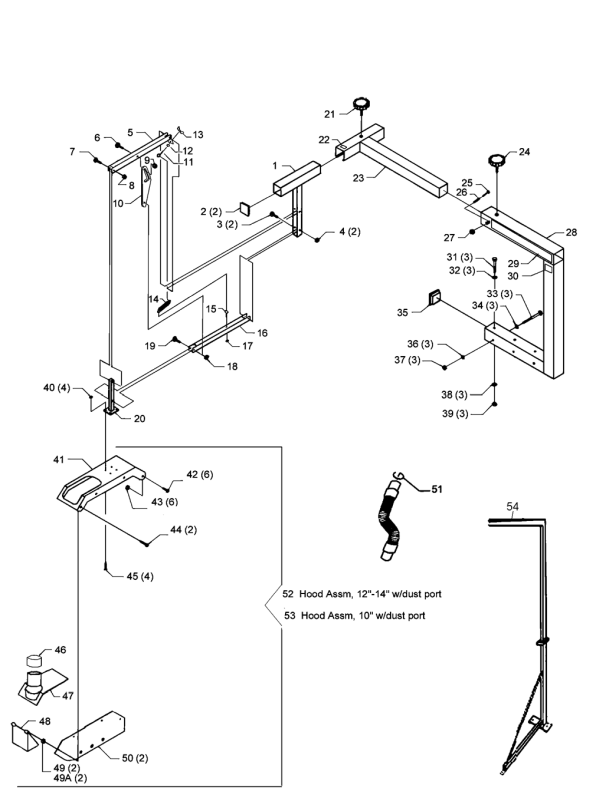 Delta 78-423 Type-1 Diagram and Parts List for 78-423 Type-1 Delta Saw