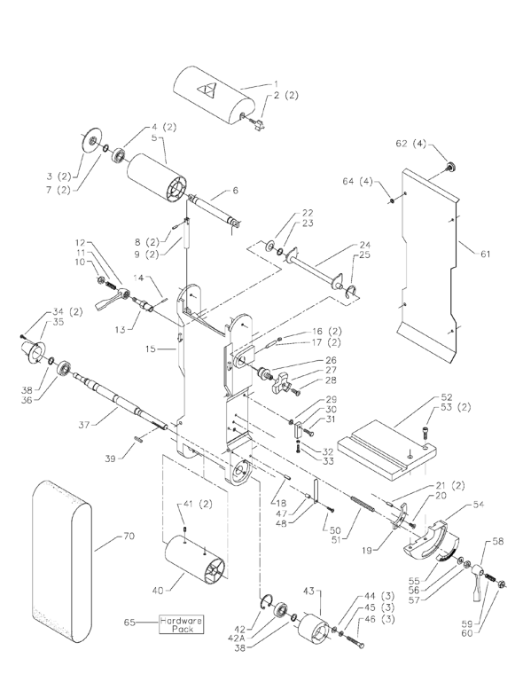 Delta 31-280 Diagram and Parts List for 31-280  Delta Sander Grinder