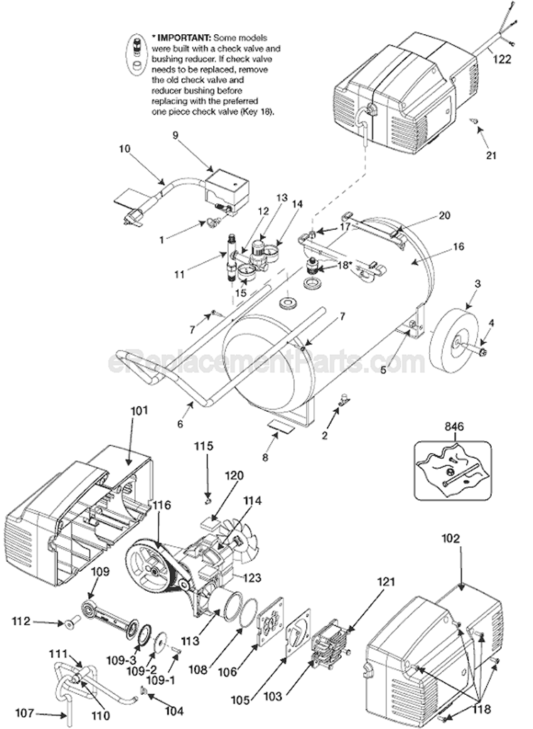 Page A Diagram and Parts List for CP503 Type 1 Delta Compressor