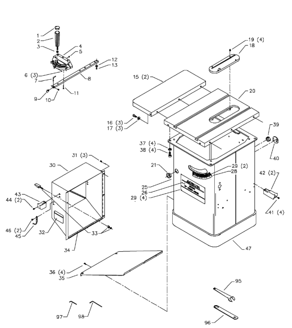 Delta 36-960l Diagram and Parts List for 36-960L  Delta Saw