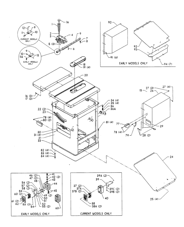 Delta 34-897-1-3 Type-3 Diagram and Parts List for 34-897-1-3 Type-3 Delta Saw