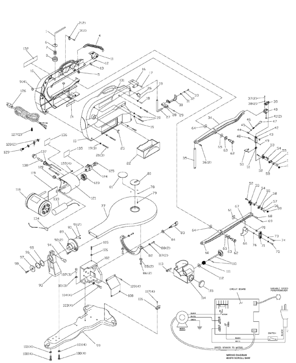 Delta 40-570 Diagram and Parts List for 40-570  Delta Saw