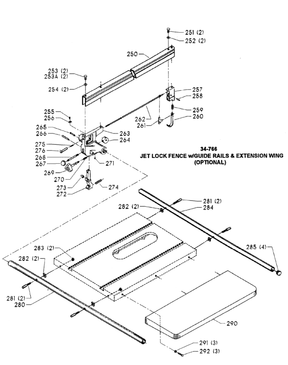 Delta 36-825 Diagram and Parts List for 36-825  Delta Saw