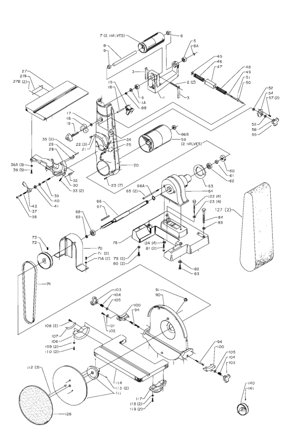 Delta 31-731c Diagram and Parts List for 31-731C  Delta Sander Grinder