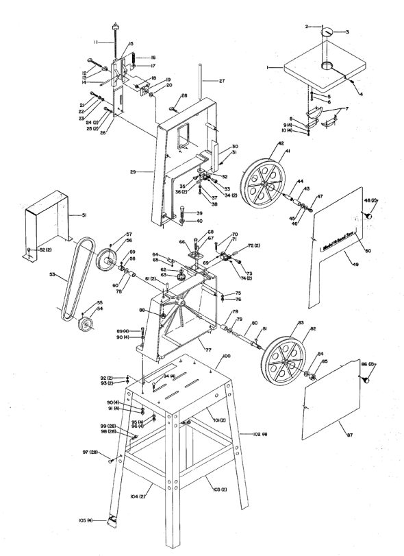 Delta 28-140 Diagram and Parts List for 28-140  Delta Saw