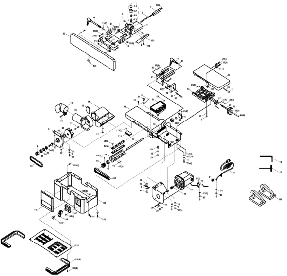 Delta 37-071 Type-1 Diagram and Parts List for 37-071 Type-1 Delta Planer Jointer