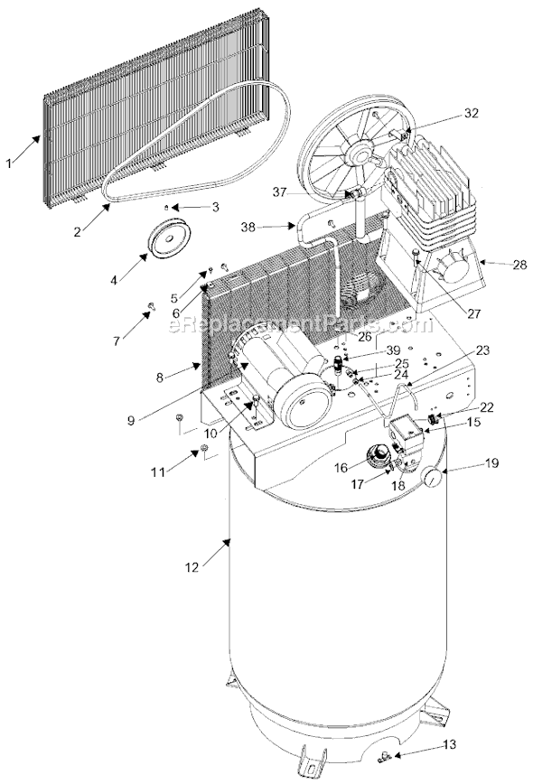 Page A Diagram and Parts List for DLKC6580V2 Type 1 Delta Compressor