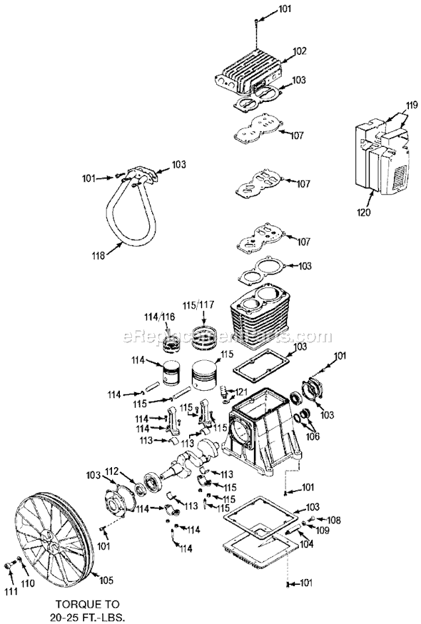Page B Diagram and Parts List for DLKC6580V2 Type 1 Delta Compressor