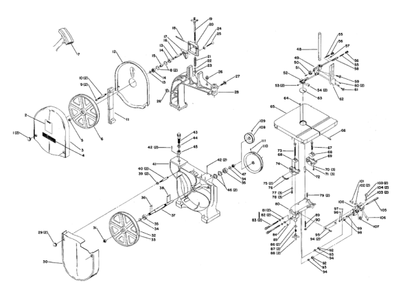 Delta 28-230-Bdk Type-1 Diagram and Parts List for 28-230-BDK Type-1 Delta Saw