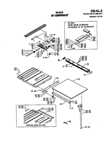 30-Inch Unifence Diagram and Parts List for 34-440 90C12580 THRU 95H98459 Delta Table Saw