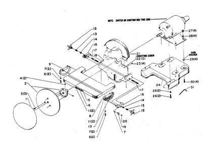 Delta 1426 Type-1 Diagram and Parts List for 1426 Type-1 Delta Sander Grinder