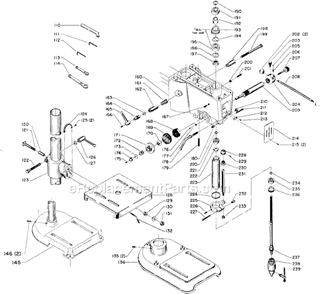 Page B Diagram and Parts List for 15-151 Type 1 Delta Drill Press