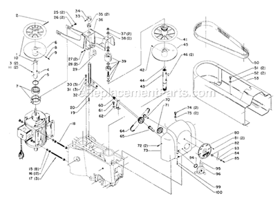 Page A Diagram and Parts List for 15-312 Type 1 Delta Drill Press