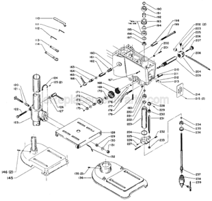 Page B Diagram and Parts List for 15-342 Type 2 Delta Drill Press
