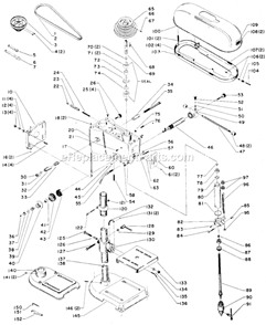 Page A Diagram and Parts List for 15-528 Type 1 Delta Drill Press