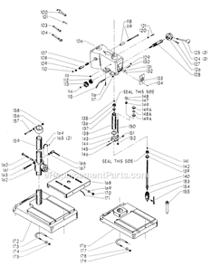 Page B Diagram and Parts List for 15-655 Type 1 Delta Drill Press