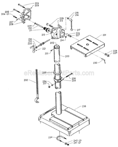 Page C Diagram and Parts List for 17-451 Type 1 Delta Drill Press