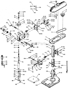 Page A Diagram and Parts List for 17-525 Type 2 Delta Drill Press
