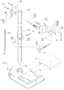 Page B Diagram and Parts List for 17-612 Type 1 Delta Drill Press