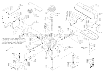 Page A Diagram and Parts List for 17-627 Type 1 Delta Drill Press