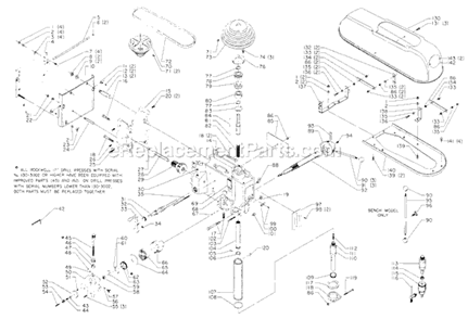 Page A Diagram and Parts List for 17-631 Type 1 Delta Drill Press