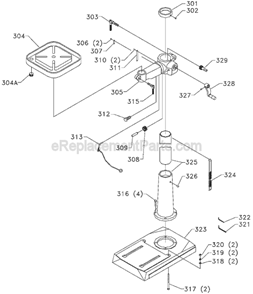 Page C Diagram and Parts List for 17-925 Type 3 Delta Drill Press