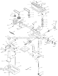 Page A Diagram and Parts List for 17-965 Type 2 Delta Drill Press