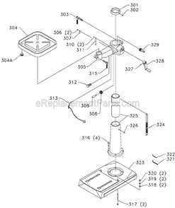 Page C Diagram and Parts List for 17-990X Type 1 Delta Drill Press