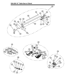 Fig-2 Diagram and Parts List for S36-290  Delta Saw