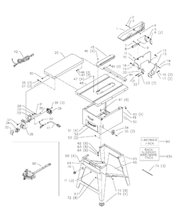Delta 36-505x Diagram and Parts List for 36-505X  Delta Saw