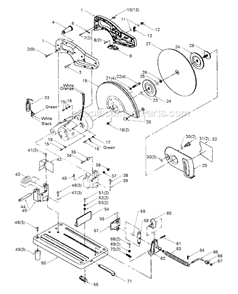 Page A Diagram and Parts List for 20-150 Type 1 Delta Chop Saw