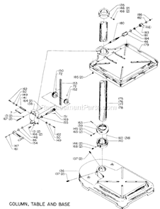 Page B Diagram and Parts List for 20-435 Type 1 Delta Drill Press