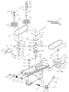 Page B Diagram and Parts List for 20-950  Delta Drill Press