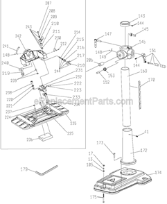 Page C Diagram and Parts List for 20-950  Delta Drill Press