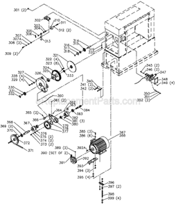 Page D Diagram and Parts List for 22-451 Type 1 Delta Planer Jointer