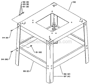 Page B Diagram and Parts List for 22-660 Type 2 Delta Planer Jointer