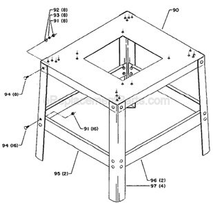 Page B Diagram and Parts List for 22-671 Type 2 Delta Planer Jointer