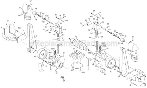 Page A Diagram and Parts List for 23-153 Type 1 Delta Belt or Drum Sander