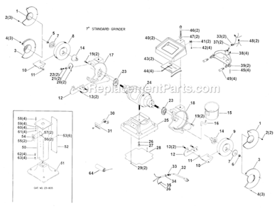 Page A Diagram and Parts List for 23-201 Type 1 Delta Angle Grinder
