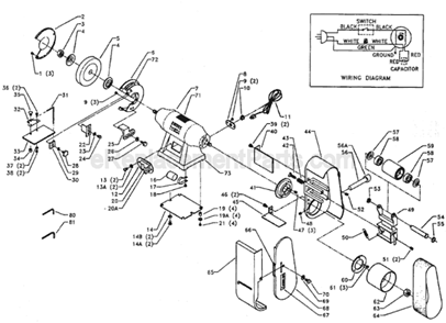 Page A Diagram and Parts List for 23-675 Type 1 Delta Angle Grinder