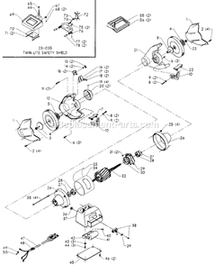 Page A Diagram and Parts List for 23-902 Type 1 Delta Angle Grinder