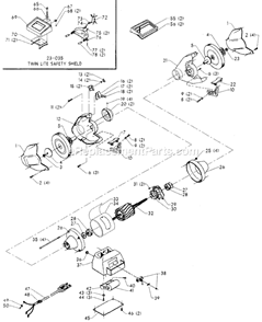 Page A Diagram and Parts List for 23-907 Type 1 Delta Angle Grinder