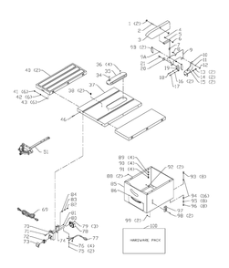 Delta 36-680x Type-1 Diagram and Parts List for 36-680X Type-1 Delta Saw