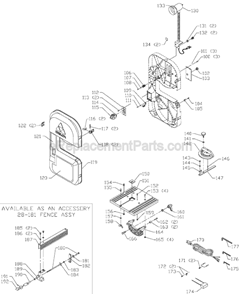 Page B Diagram and Parts List for 28-150 Type 2 Delta Band Saw