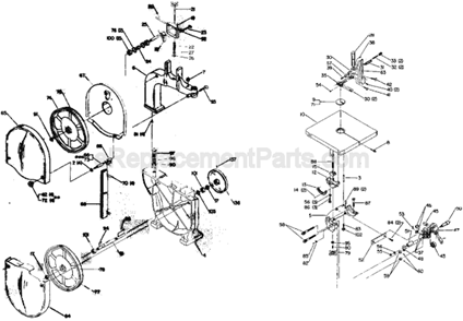 Page A Diagram and Parts List for 28-205 Type 1 Delta Band Saw