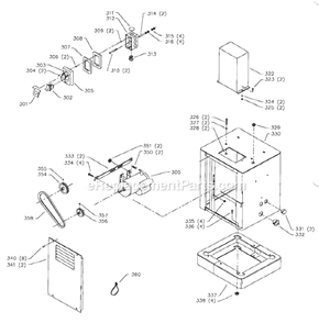 Page D Diagram and Parts List for 28-269 Type 1 Delta Band Saw