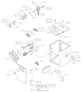 Page D Diagram and Parts List for 28-348F Type 1 Delta Band Saw