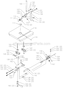 Page B Diagram and Parts List for 28-348G Type 1 Delta Band Saw